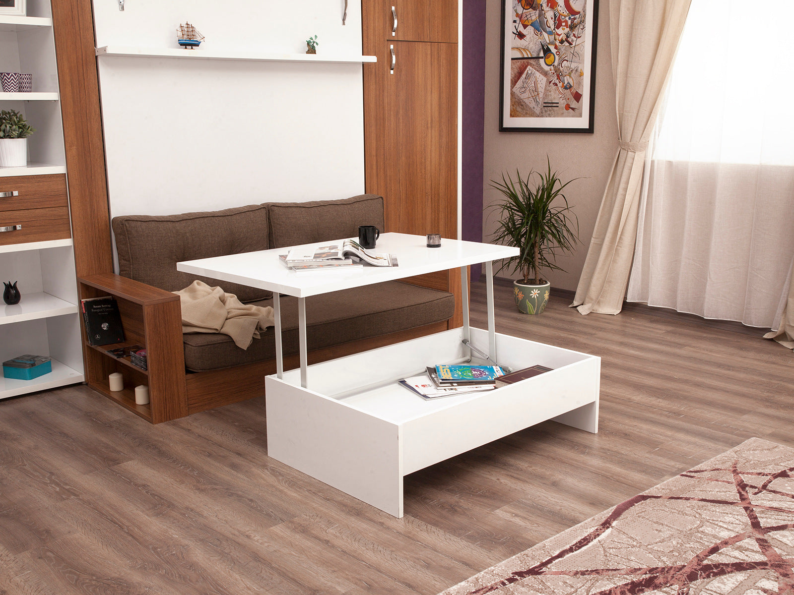 Höhenverstellbarer Couchtisch