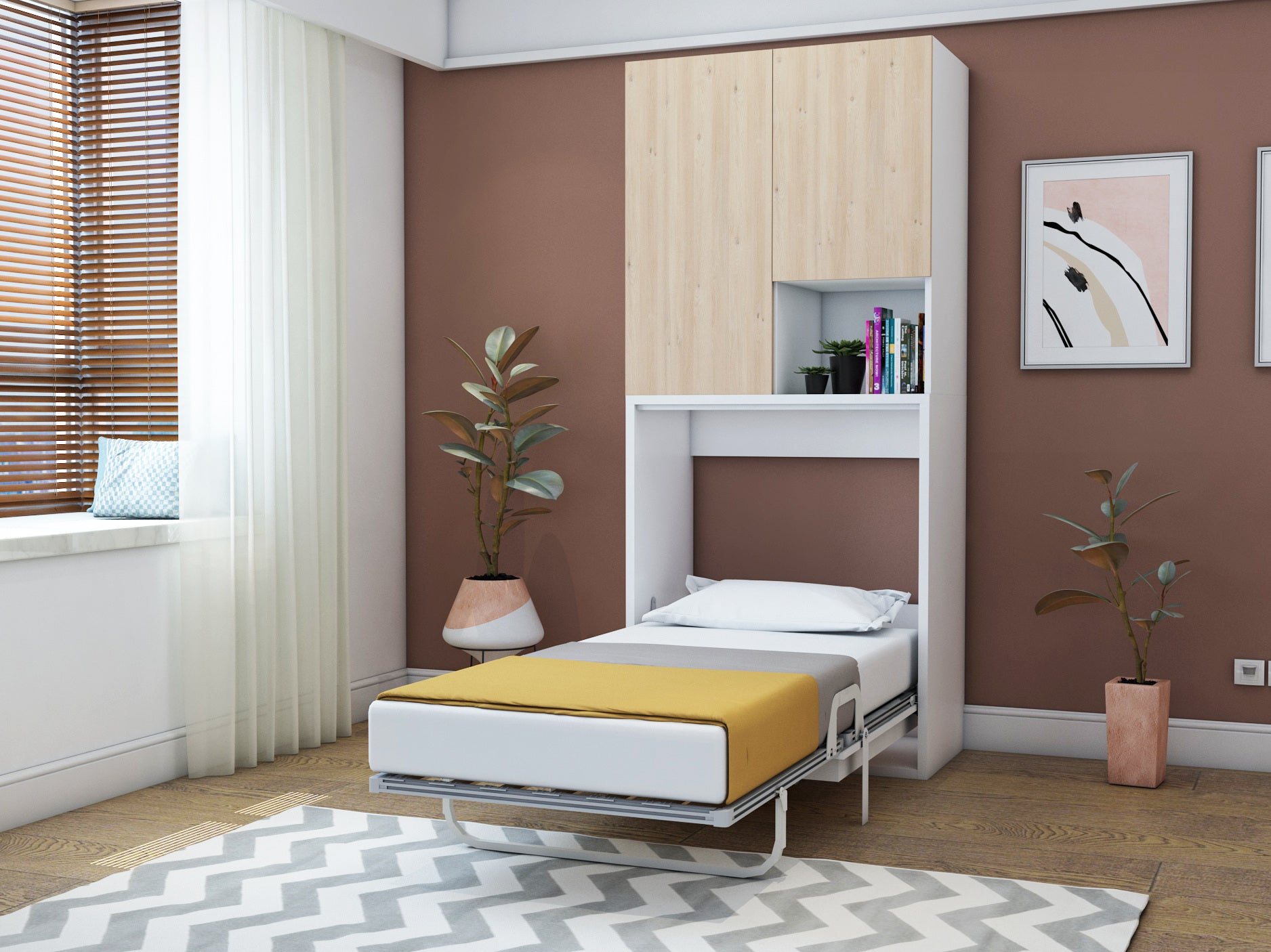 Klappbett Capsule inkl. Klapptisch und Schrank